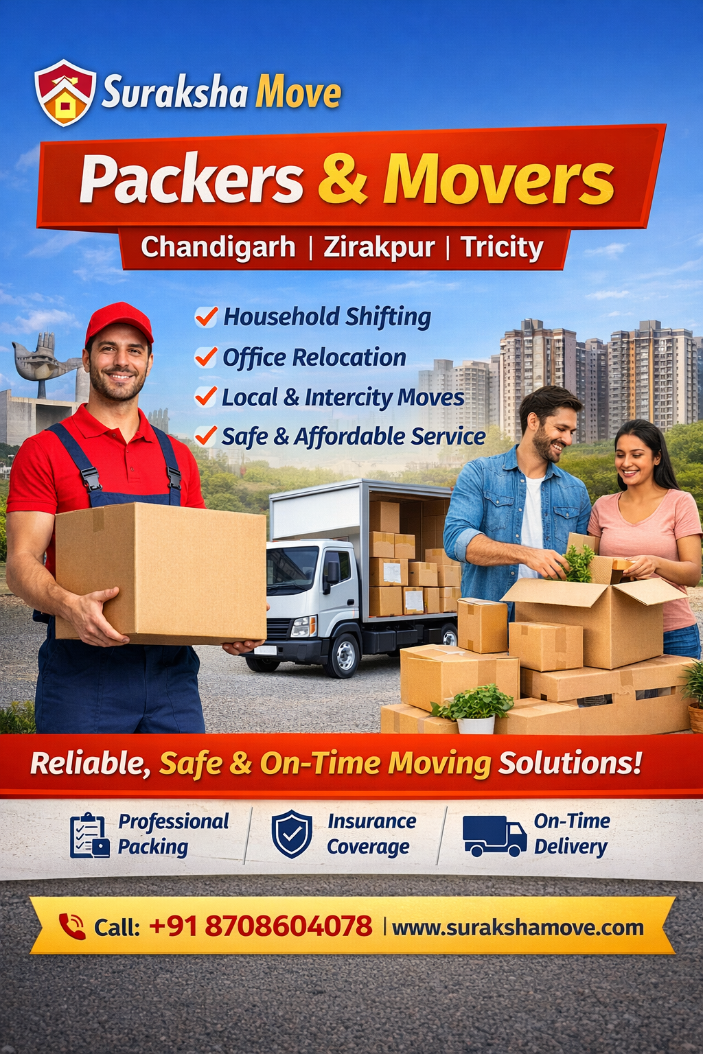 Suraksha Move – Best Packers and Movers in Chandigarh, Zirakpur & Tricity